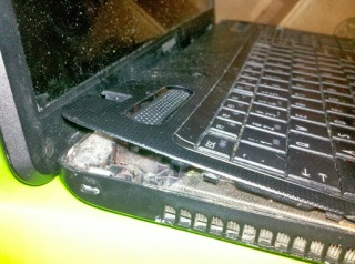This Is Why I Need A New Computer | My Toshiba laptop after less than one year.  Brand new.  I hate Toshiba.